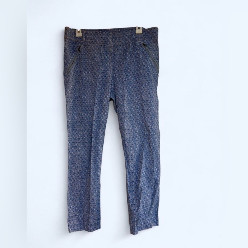 Cartonnier Blue and Light Pink Shell-Patterned Trousers